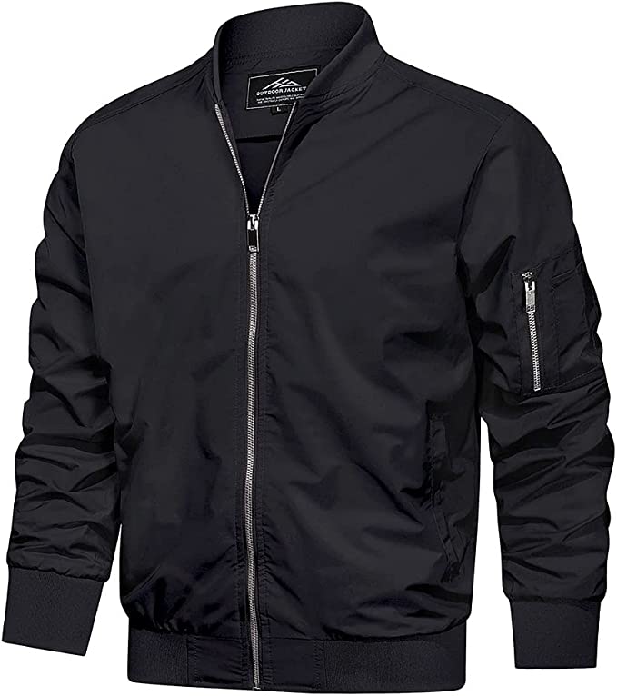 Men's Slim Fit Lightweight Softshell Flight Bomber Jacket