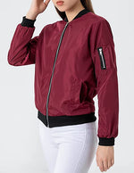 Lightweight Satin Bomber Jacket Zip Up